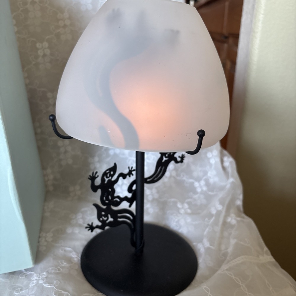 PartyLite SHADOWDANCERS GHOST Tealight Lamp P7346 Shadow Dancers Halloween HTF